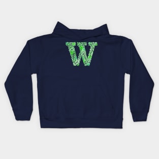 Monogram "W" in green Kids Hoodie